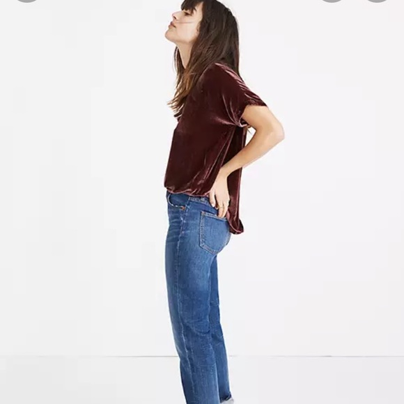 Madewell Velvet Tulip-Hem Top - Picture 2 of 8